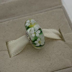 Murano Glass Bead Charm Wild Flowers Floral Charm